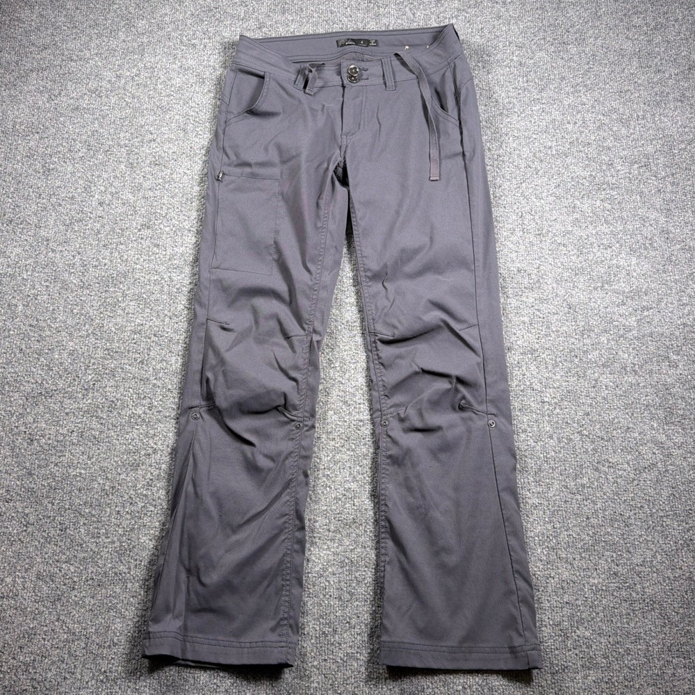 Prana Halle Low Rise Bootcut Pant Women 4 Short Inseam Gray Stretch Zion 28"